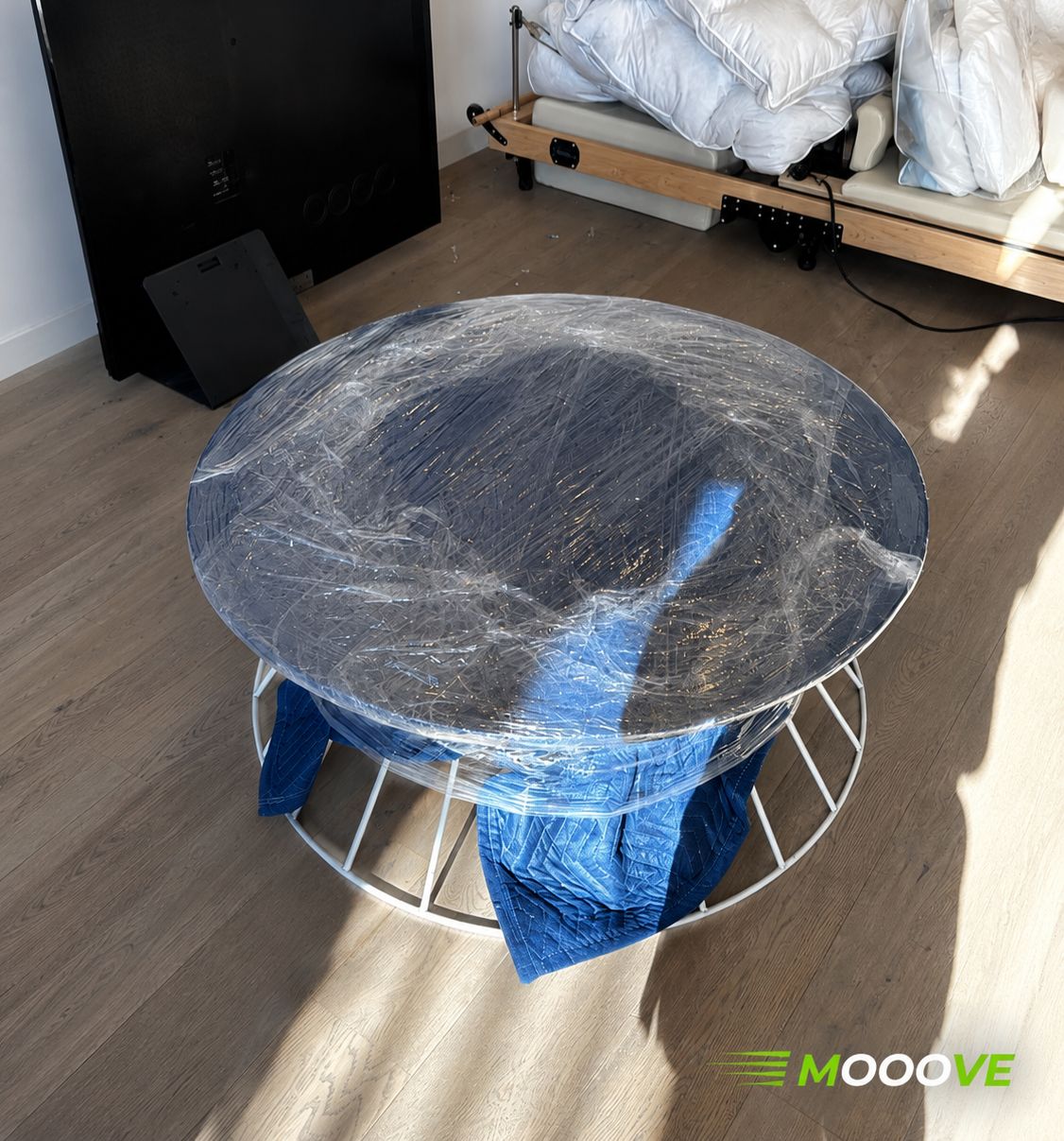 Table wrapped for moving