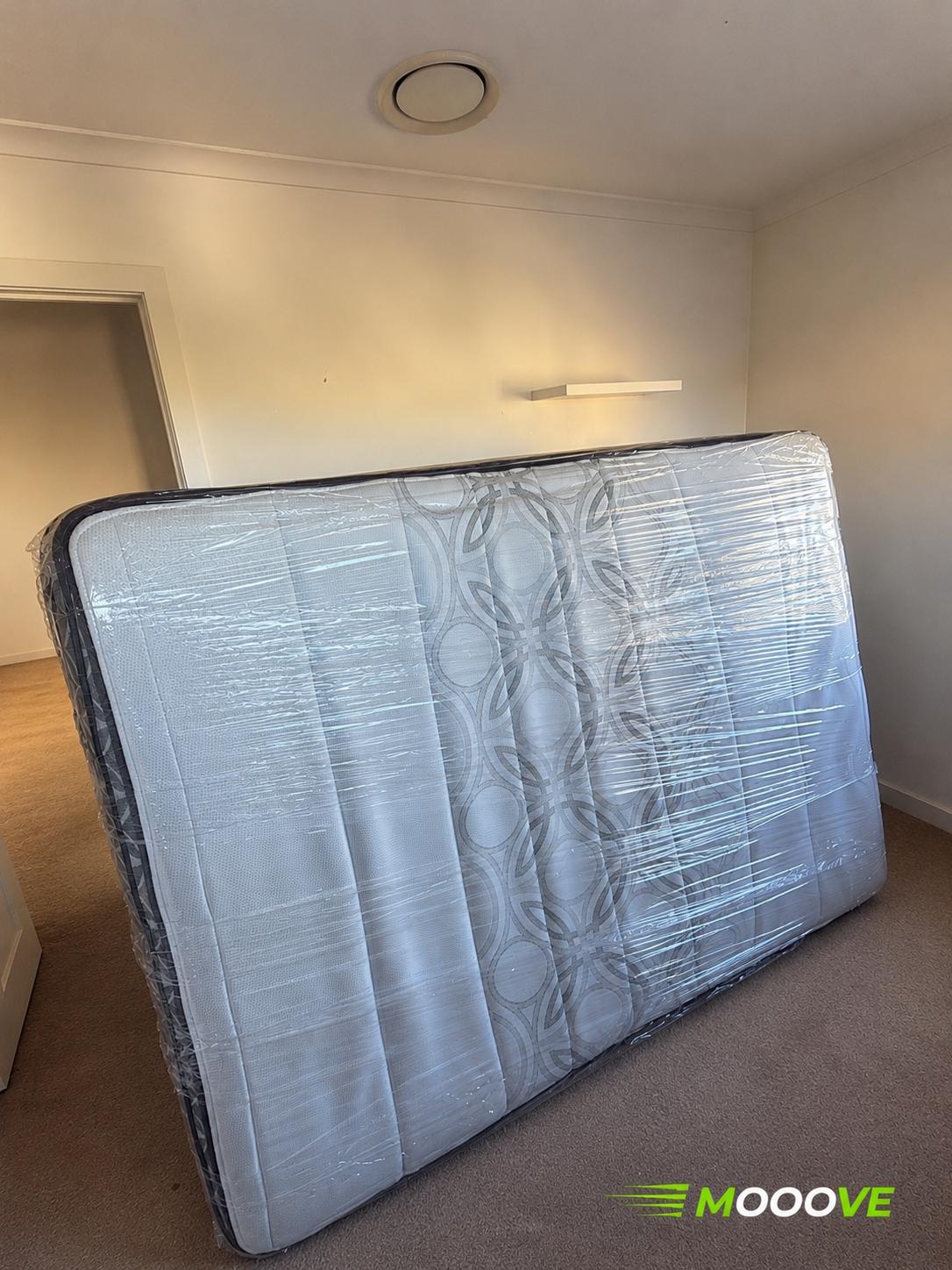 Mattress wrapped for transport