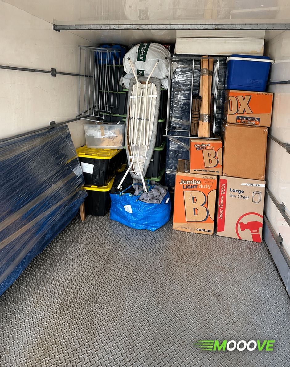 Inside the moving truck
